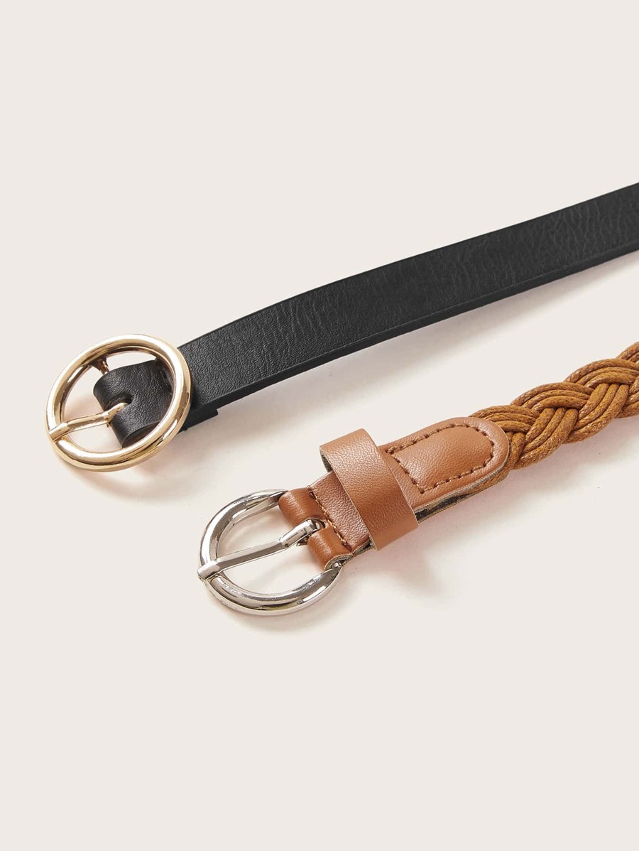 2pcs Braided O-ring Buckle Belt