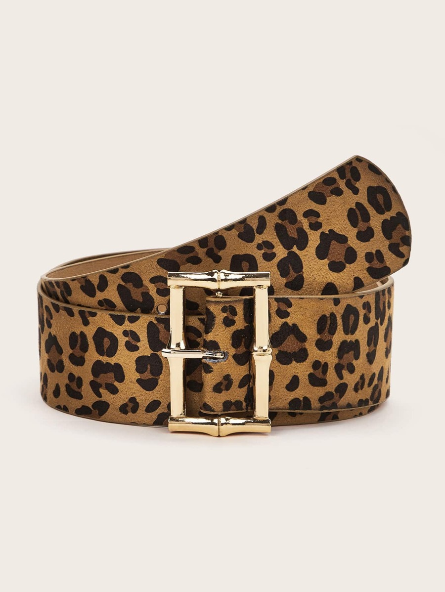 Leopard Pattern Buckle Belt