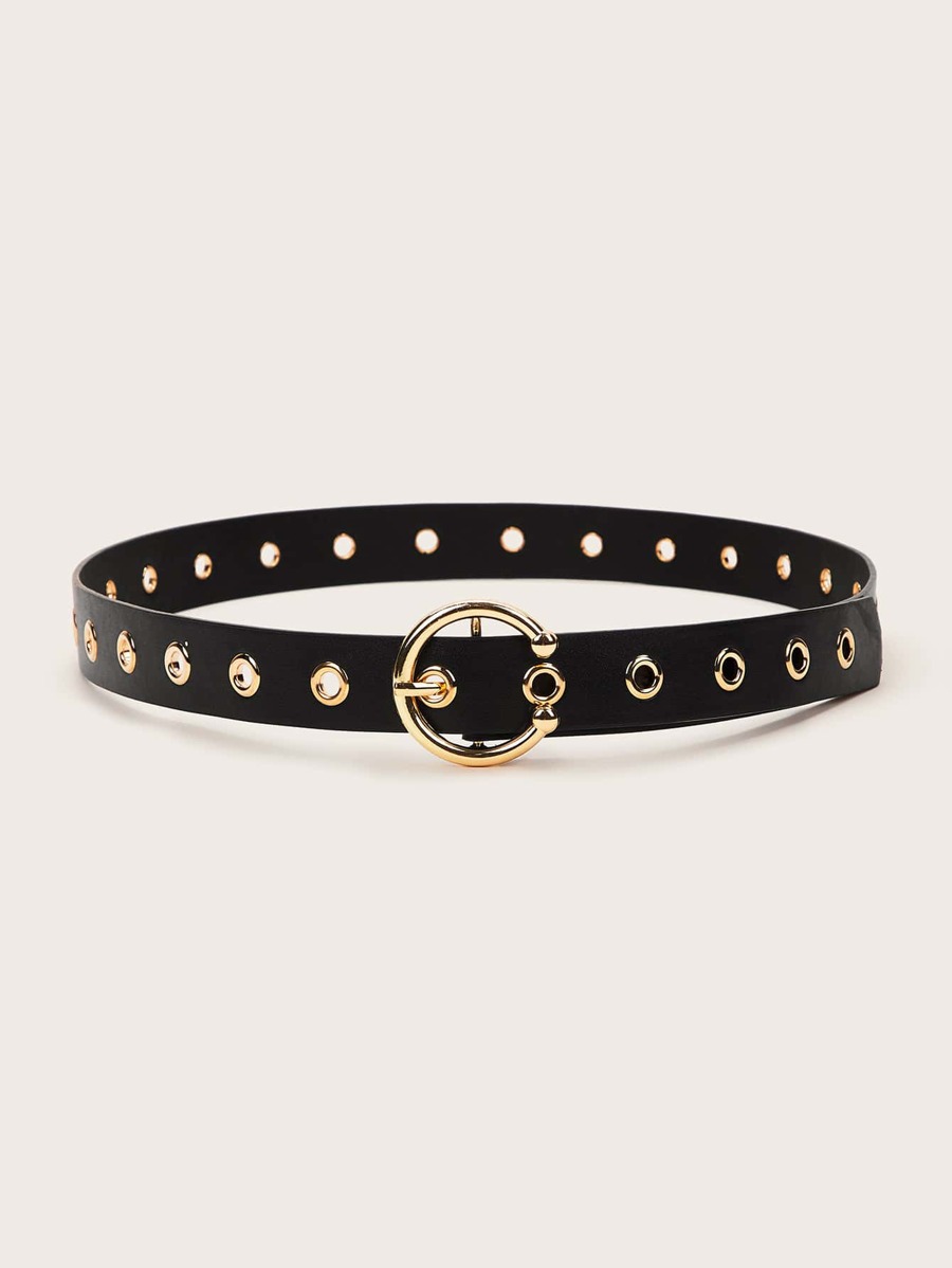 Eyelet Decor O-ring Buckle Belt