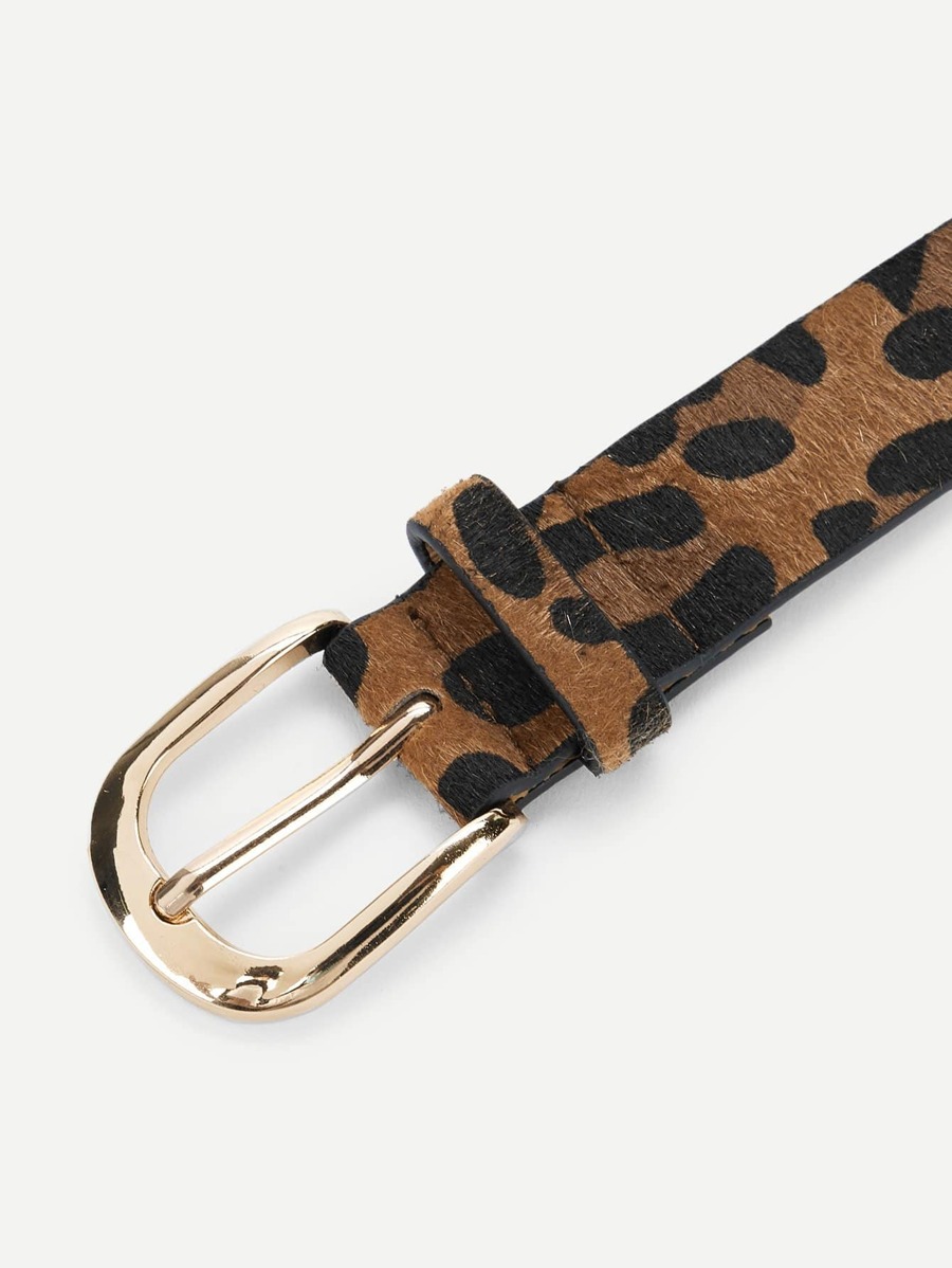 Buckle Design Leopard PU Belt